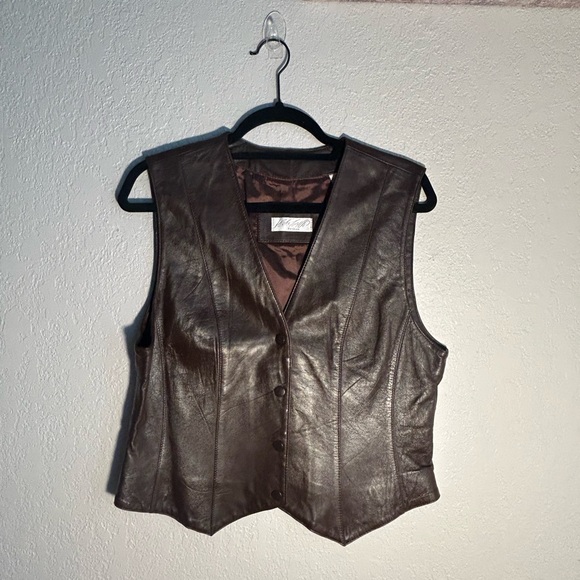 petites Jackets & Blazers - Petites Dark Chocolate Brown Snap Button Vest Up Size 8